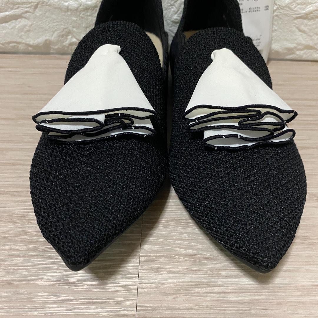 タグ付♪Offen O0u 2ndコラボ ニットシューズ 黒 フリル XL