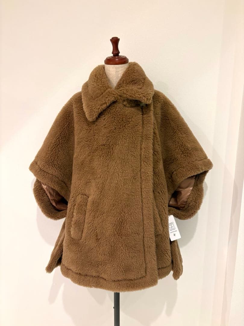 【タグ付き新品】アルパカウールケープコート　MaxMaraテディ風