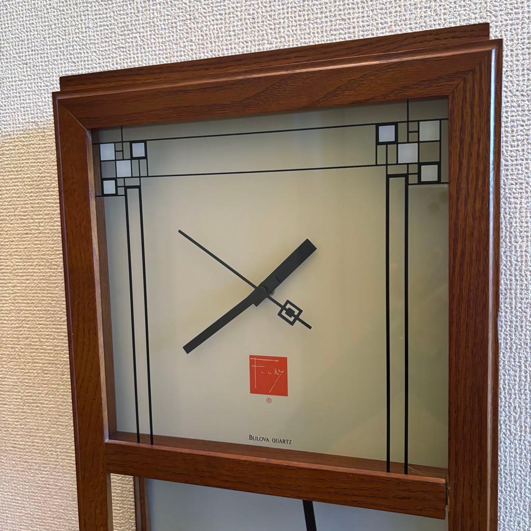 フランクロイドライト掛け時計 時報 BULOVA マントル時計 振り子時計