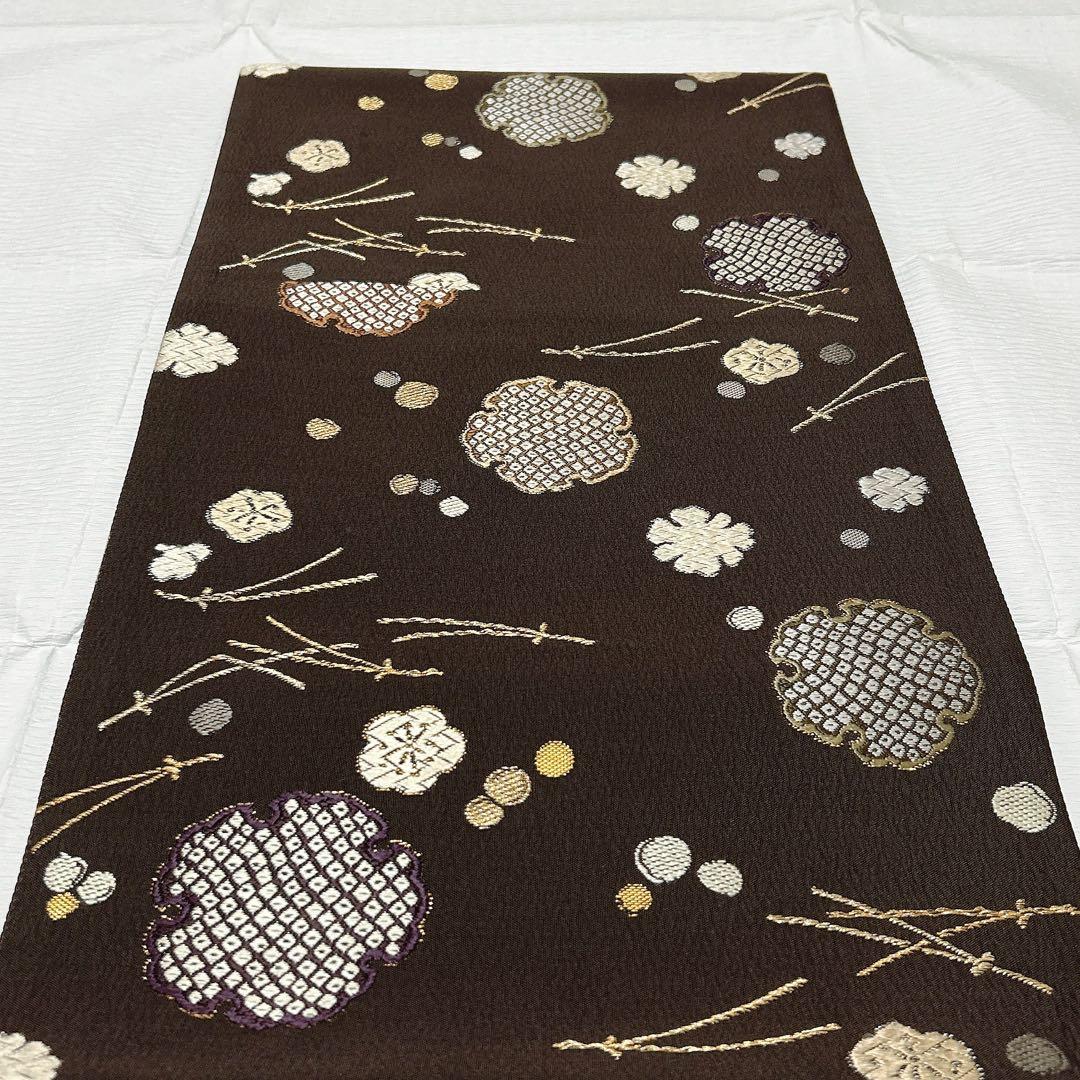 【専用】織文意匠鈴木　袋帯　唐織　西陣織　正絹　金銀糸　落款あり　福楽錦