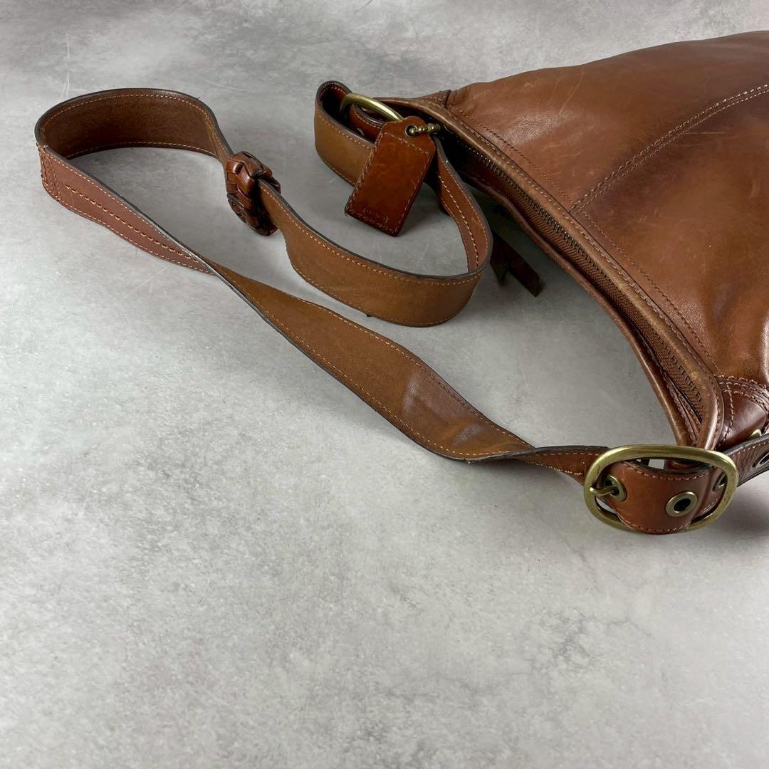 ✨美品✨コーチ　ブリーカー　ショルダーバッグ バケツ型　レザー　ブラウン