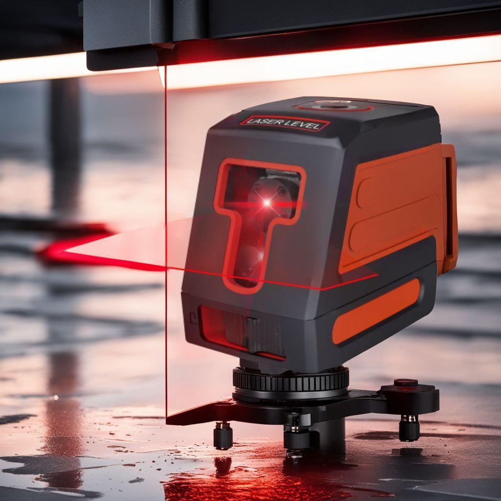 高輝度強化版・高精度 簡易装着の強磁性マウントベース付き レーザー墨出し器