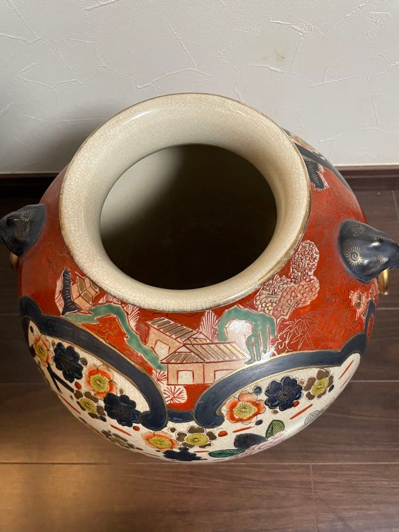古伊万里　金蘭手様式大花瓶　花器　置物
