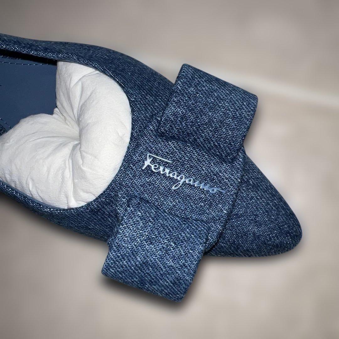 Salvatore Ferragamo デニム フラットシューズ 7.5