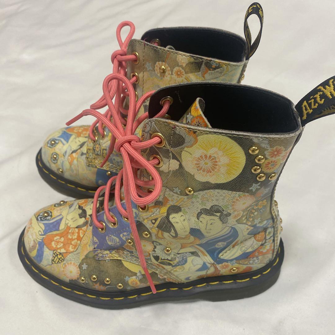 専用　Dr.Martin UK4 和柄　8ホールブーツ UK4 約23.5cm