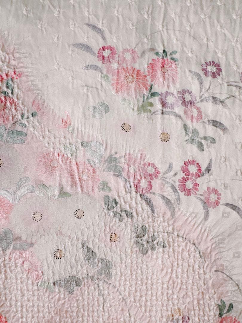 【訳あり特別価格】　正絹　訪問着　総絞り　四季華合わせ