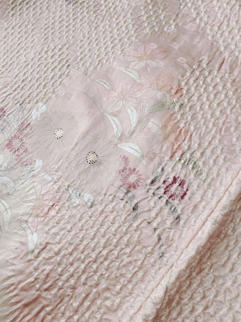 【訳あり特別価格】　正絹　訪問着　総絞り　四季華合わせ