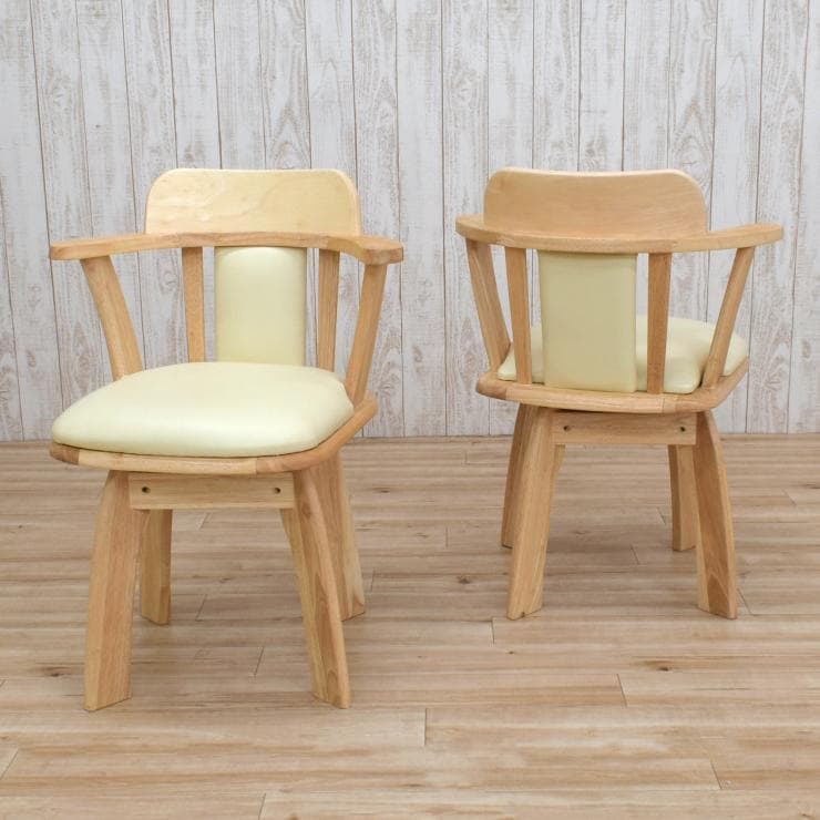 TR DC SC　8脚　アームチェア　回転式　ナチュラル