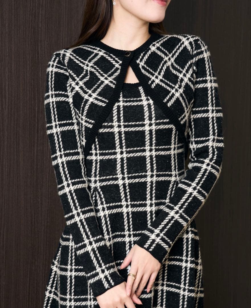 her lip to♡Pantheon Checked Knit Dress