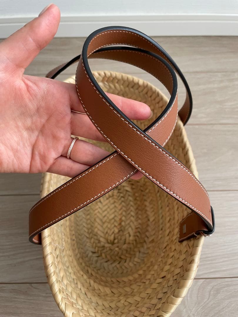 LOEWE スモール　かごバッグ ナチュラル/ブラウン