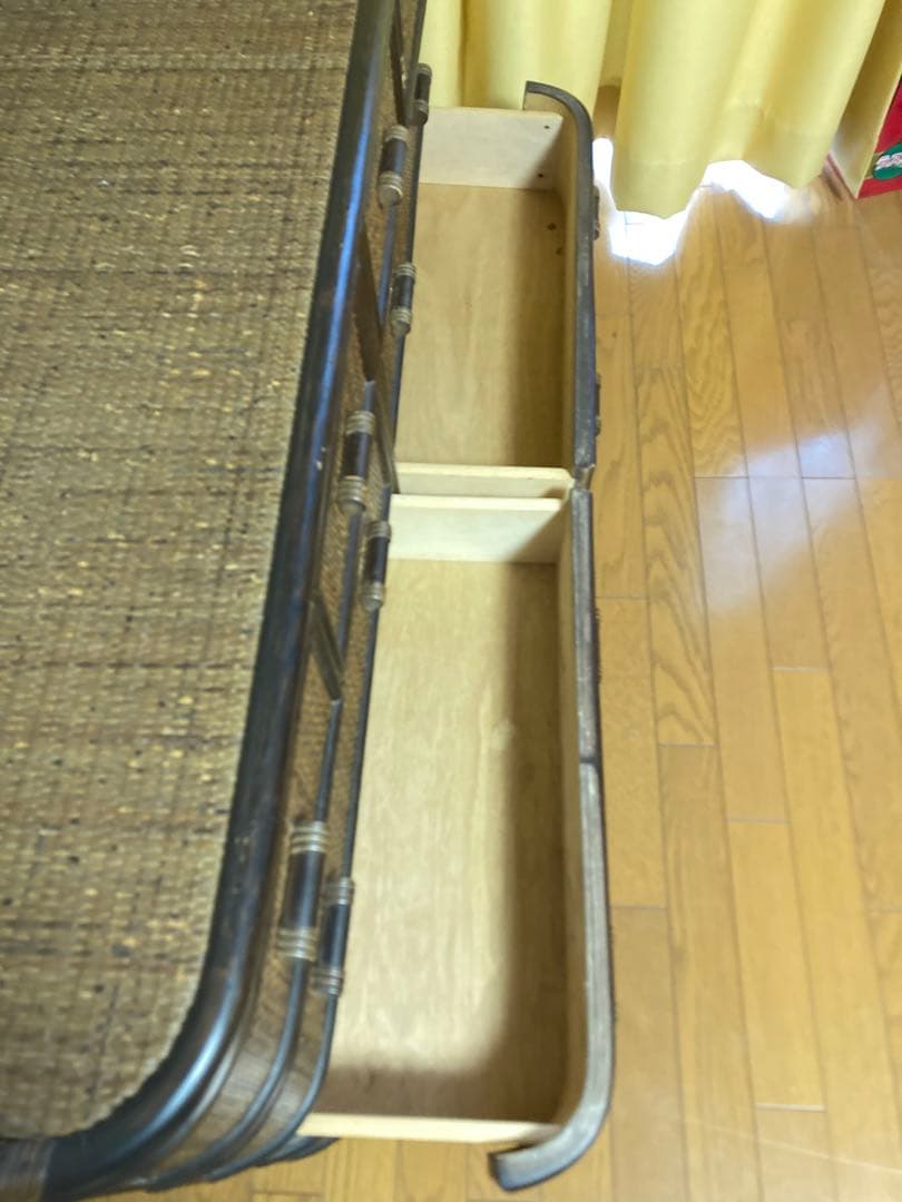 ラタン★籐★ワイドシェルフ　チェスト　アンティーク　ビンテージ