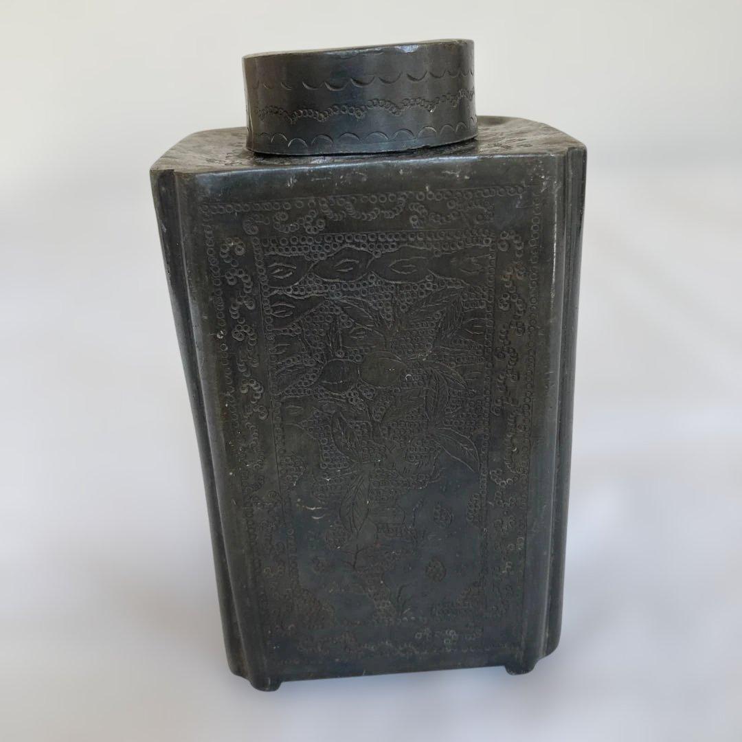 お茶道具 茶入れ 茶壷 光大正金玉市天順制 古錫 中国美術