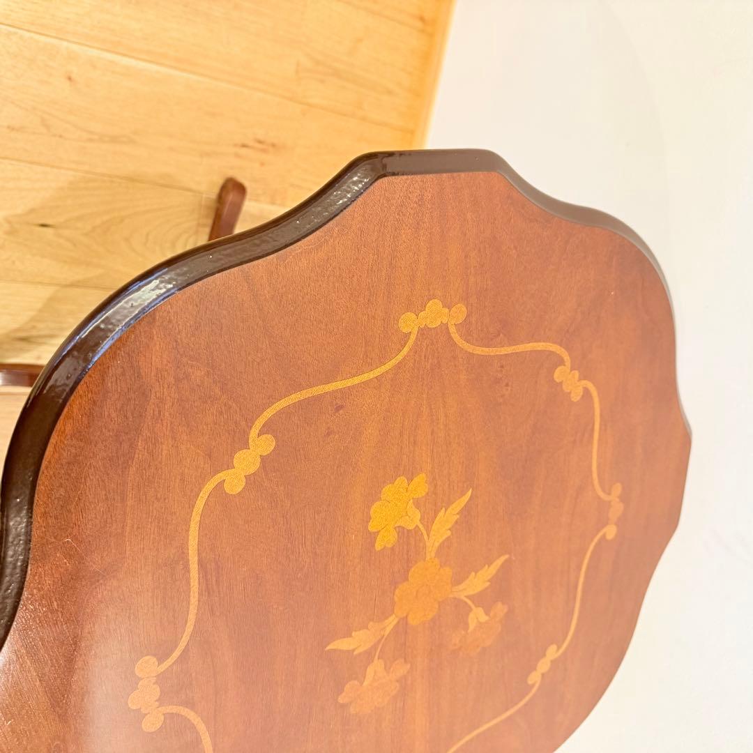 イタリア製 象嵌 猫脚 サイドテーブル コーヒーテーブル 家具 机 アンティーク