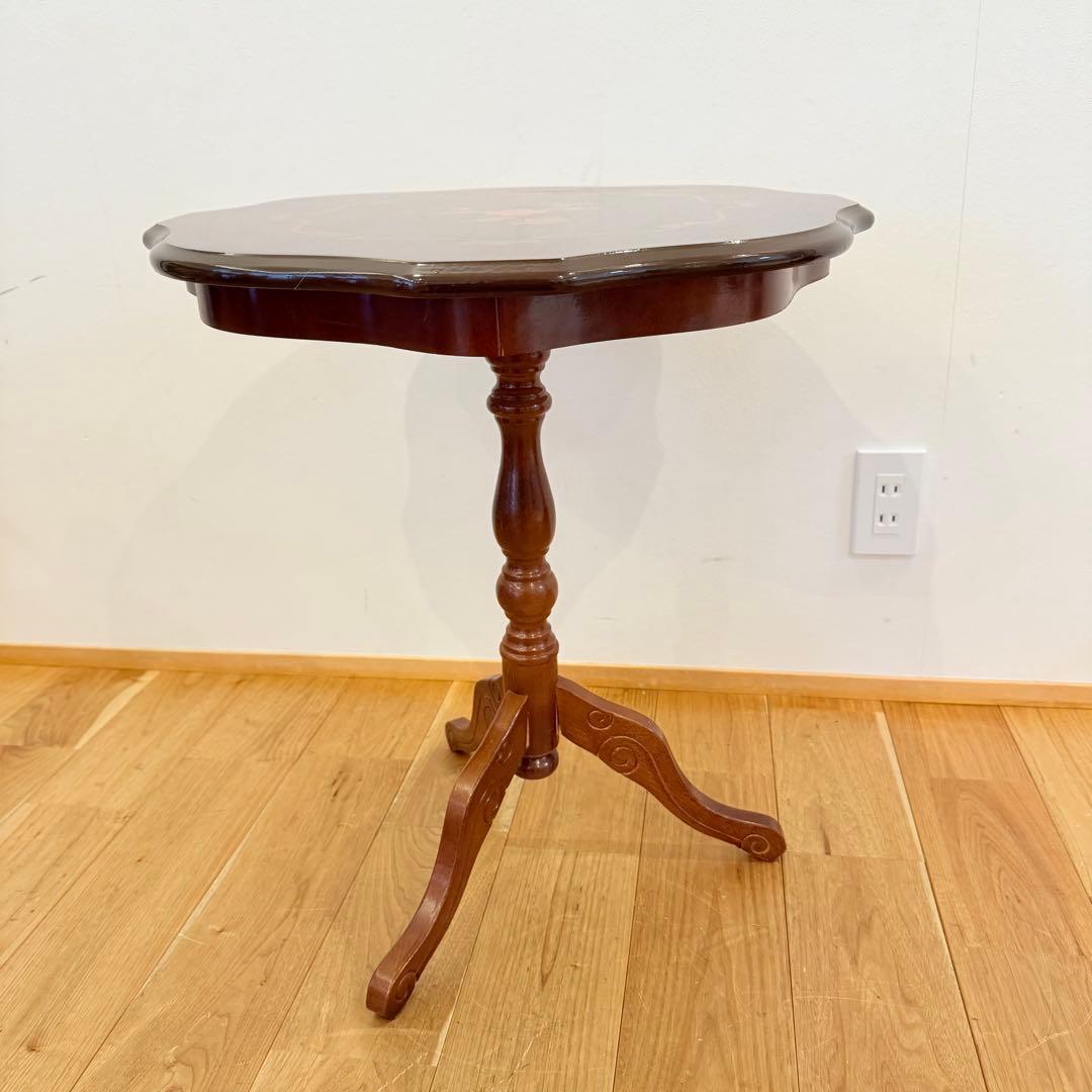 イタリア製 象嵌 猫脚 サイドテーブル コーヒーテーブル 家具 机 アンティーク