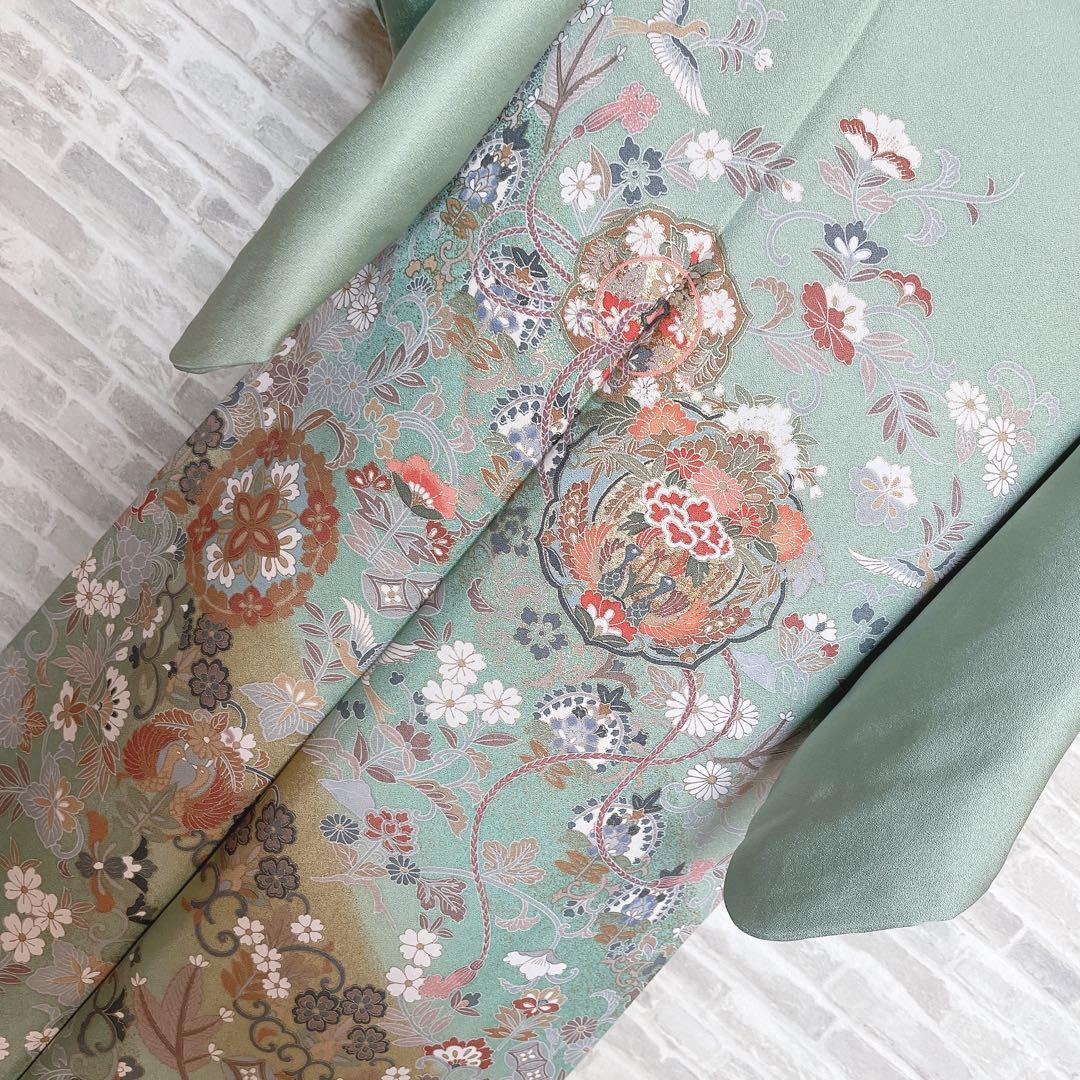 訪問着のみ　鏡裏紋　金彩加工　繊細な柄　入学式　卒業式　着物　Q4