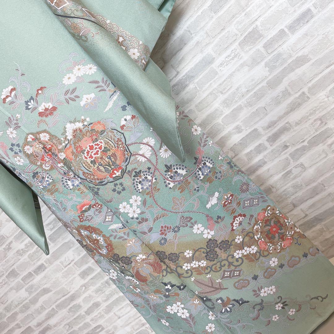 訪問着のみ　鏡裏紋　金彩加工　繊細な柄　入学式　卒業式　着物　Q4