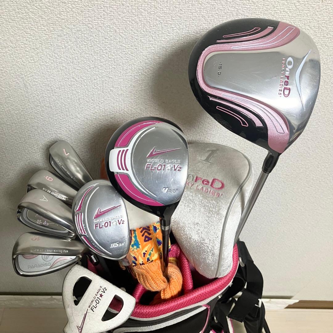 レディースゴルフセット OnreD/WORLDEAGLE他クラブ計8本バック付