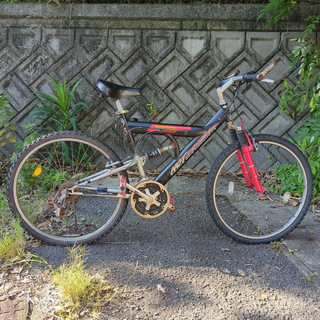 マウンテンバイク　HOTSQUALL 26インチ　ショック付き　鉄フレーム現状車