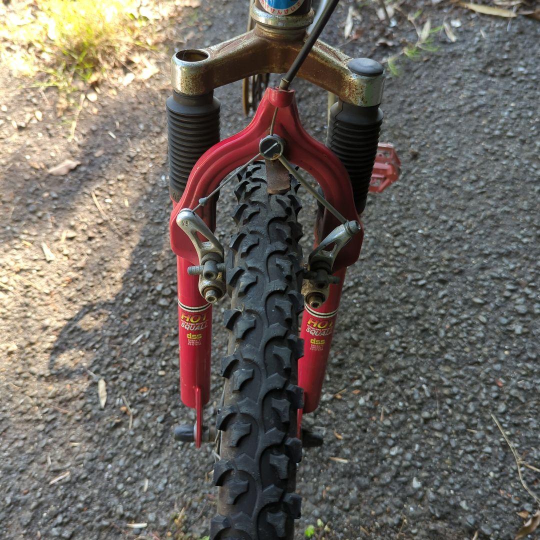 マウンテンバイク　HOTSQUALL 26インチ　ショック付き　鉄フレーム現状車