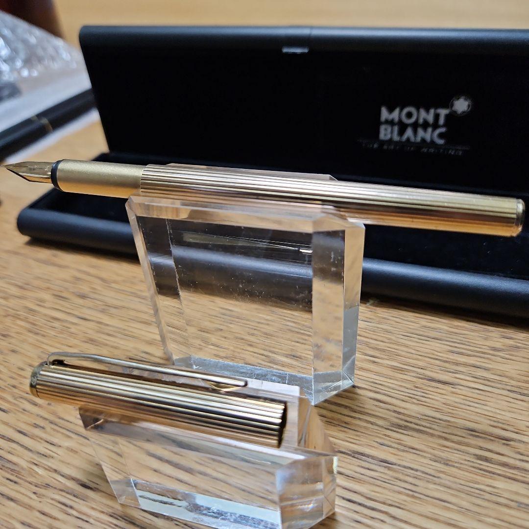 【超美品】モンブラン ノブレス ゴールド ダイヤモンドカット２０金張 １４金