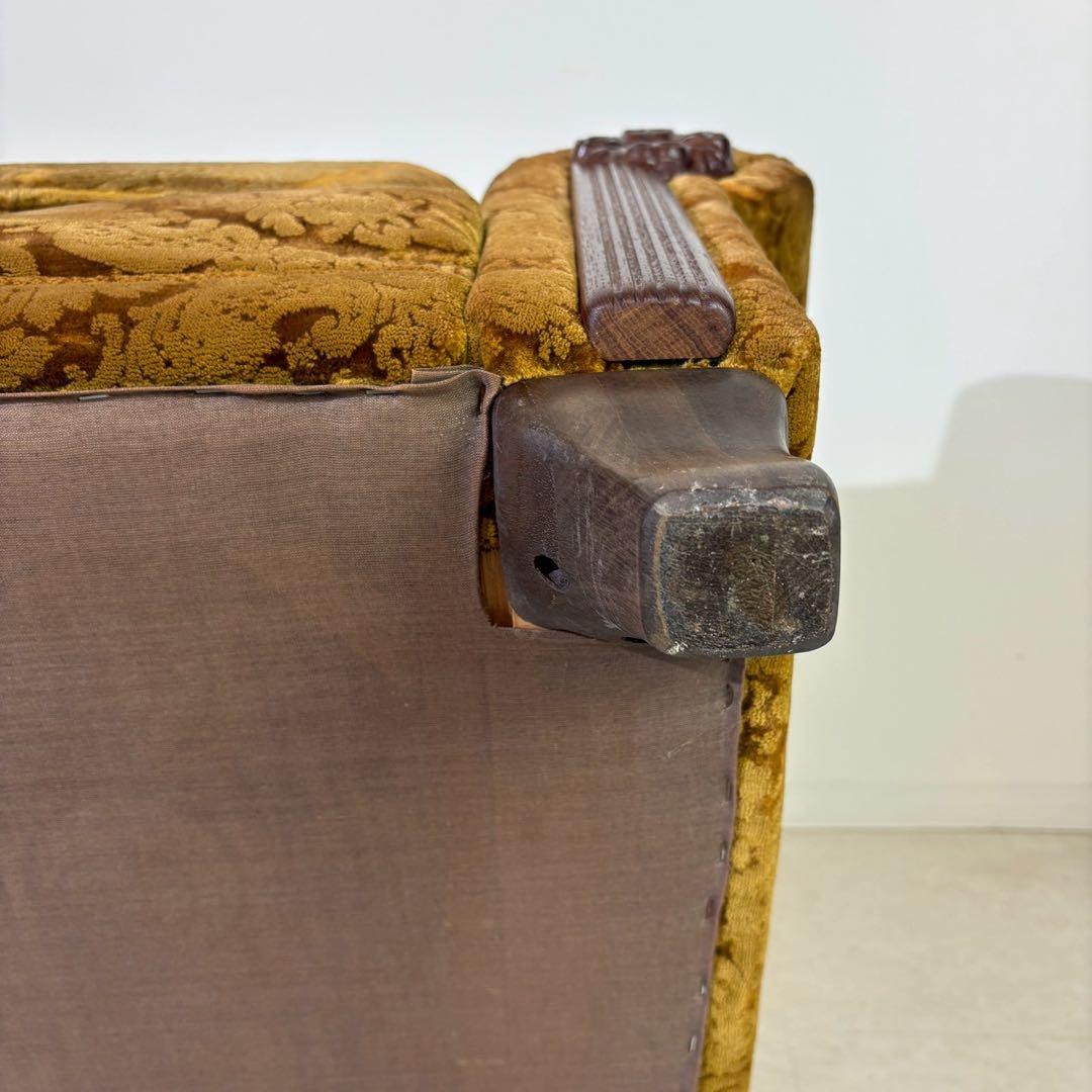 昭和レトロ 1人掛け ソファー　ダマスク柄 花柄 アームチェア アンティーク