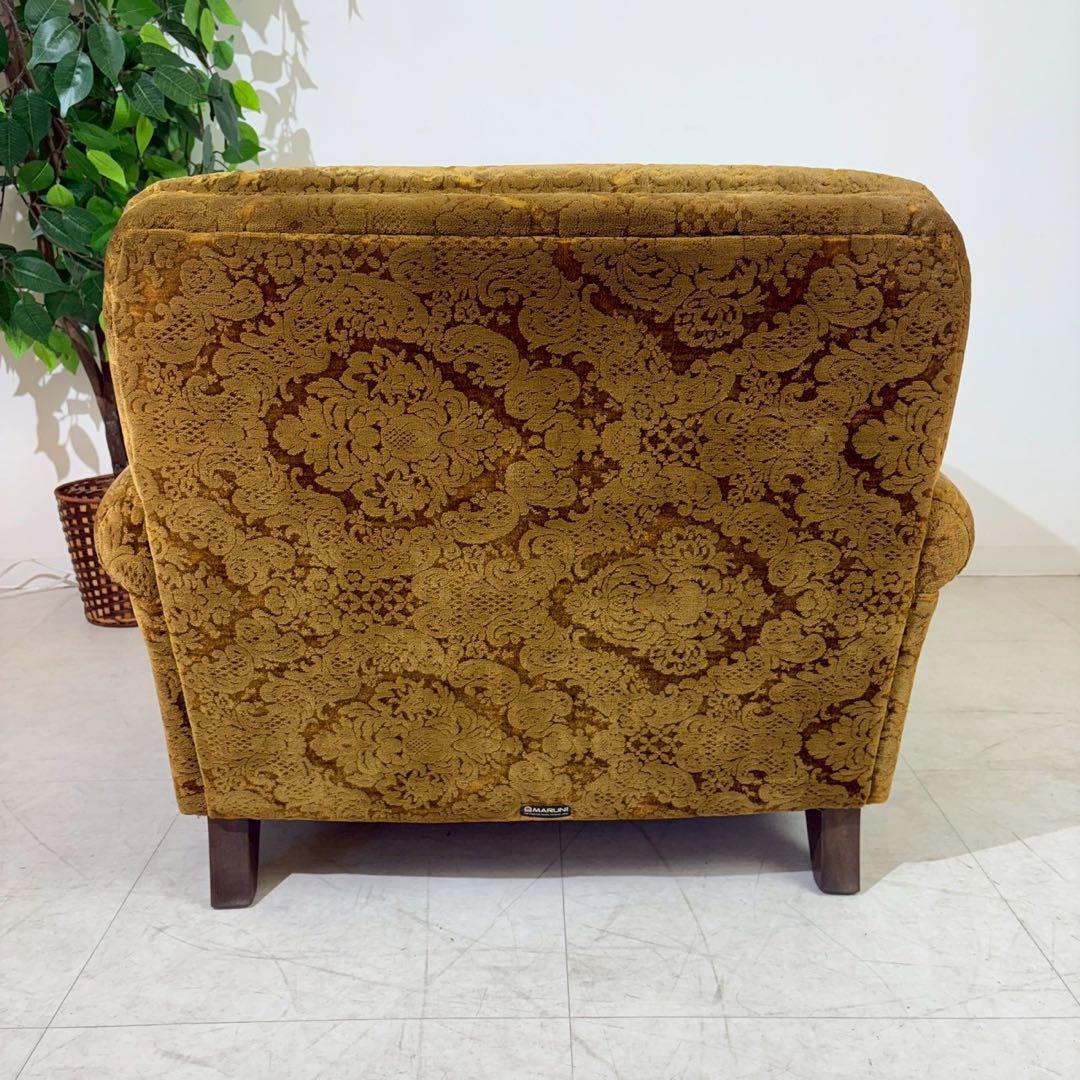 昭和レトロ 1人掛け ソファー　ダマスク柄 花柄 アームチェア アンティーク