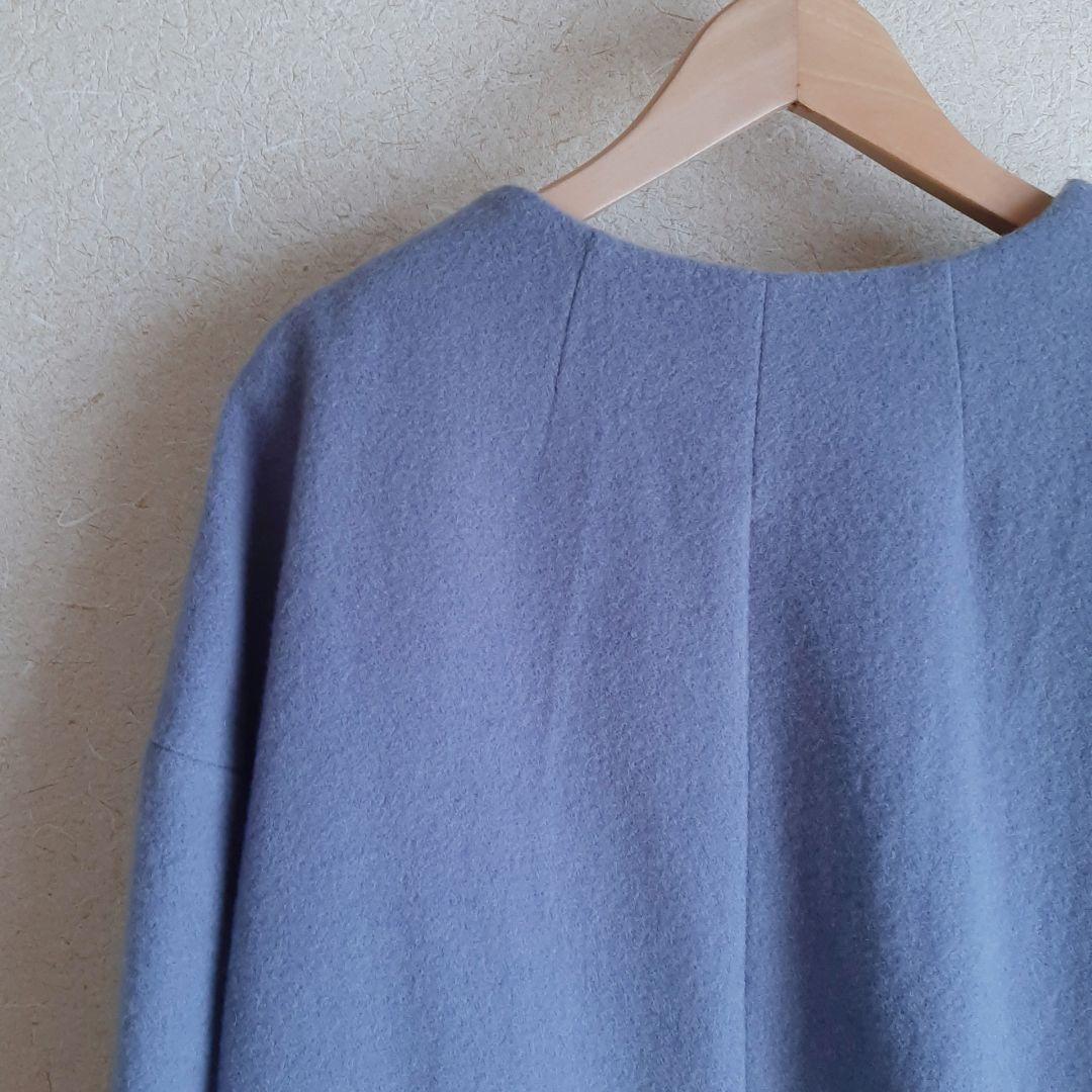 KATHARINE ROSS エシカルモッサミディコート　ブルー　ウール