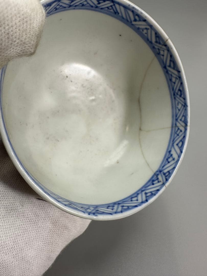 煎茶 時代 染付 茶器 五客 補修あり