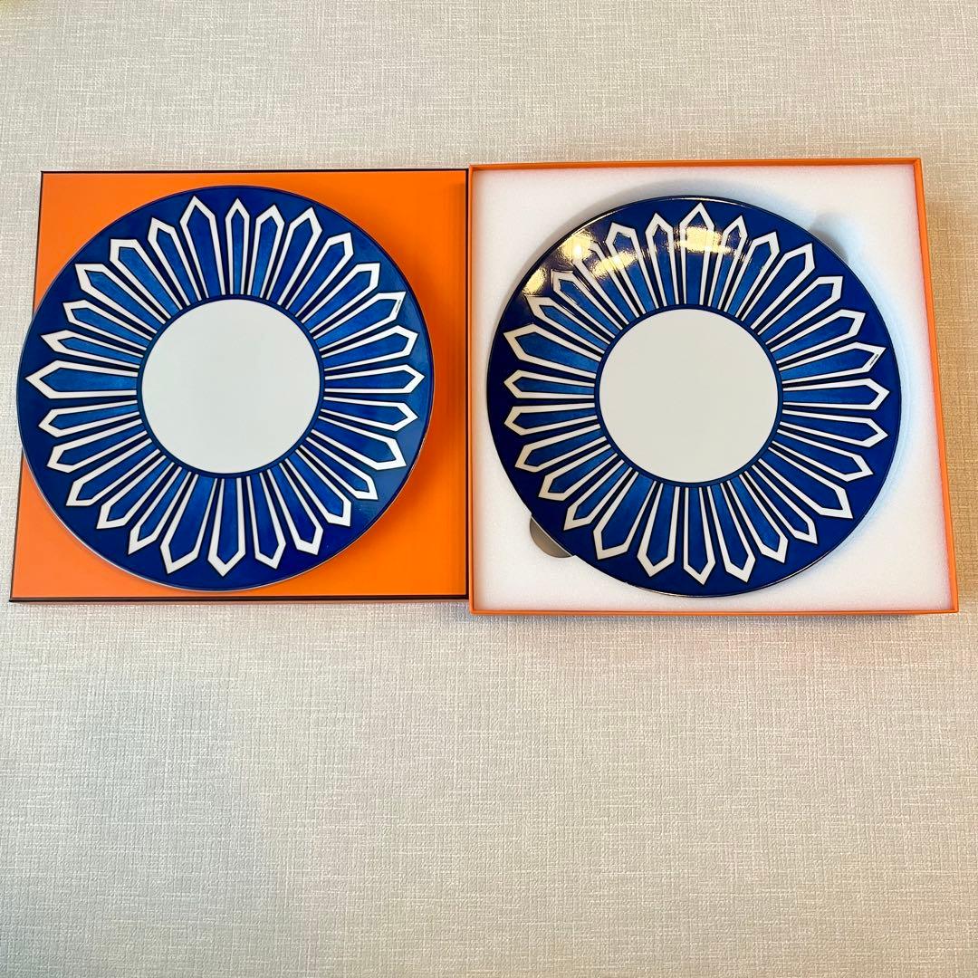 【新品・未使用】エルメス ブルーダイユール ディナープレート 2枚セット