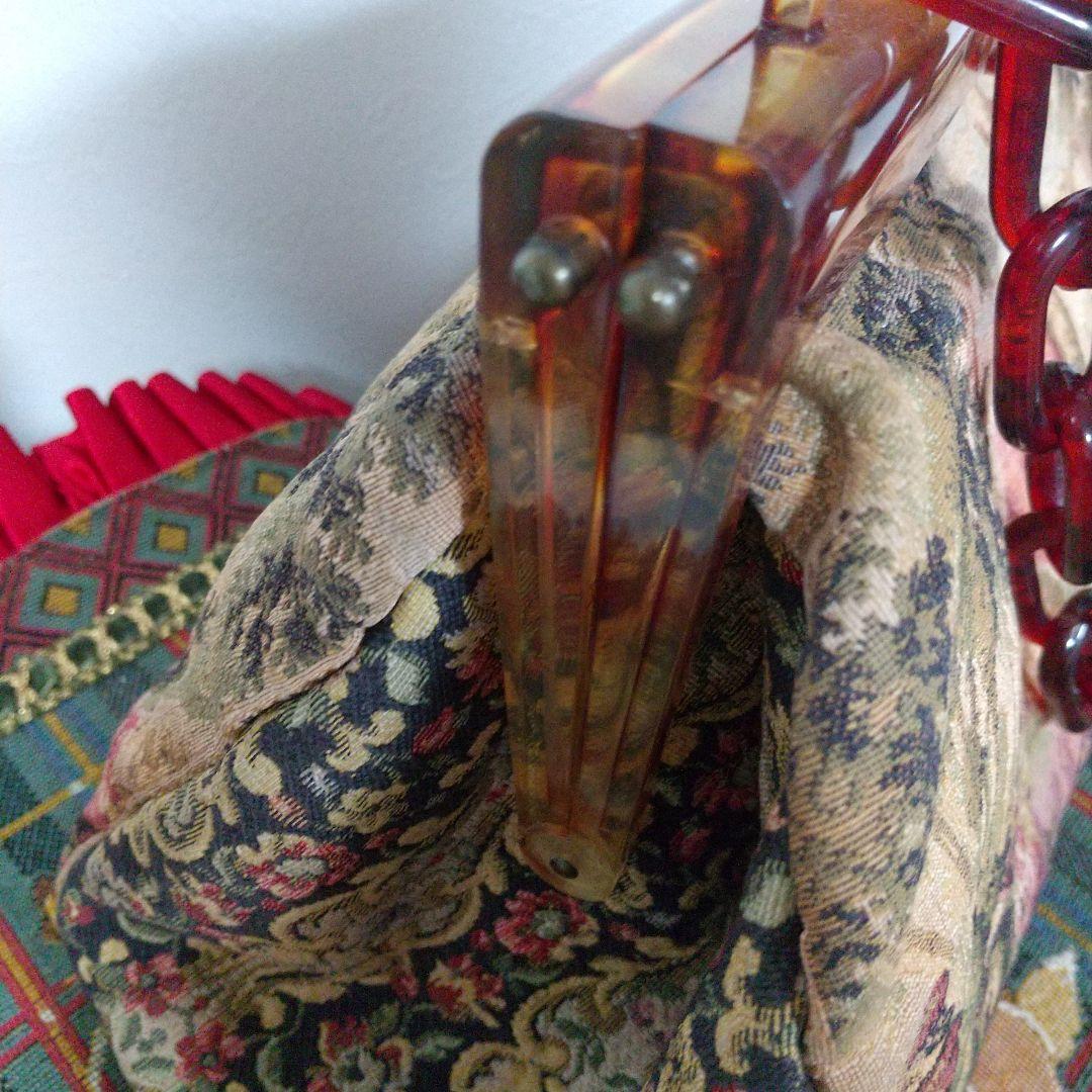 フランス製 プチポワン ゴブラン ハンドバッグ