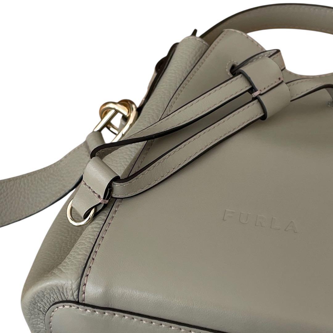 美品　FURLA フルラ　ミアステラ　ハンドバッグ　ショルダーバッグ　グレー