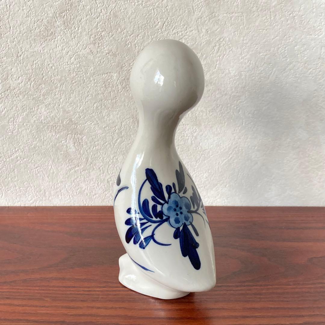 デルフトブルー　アヒル　陶器　置物　オブジェ　ハンドペイント