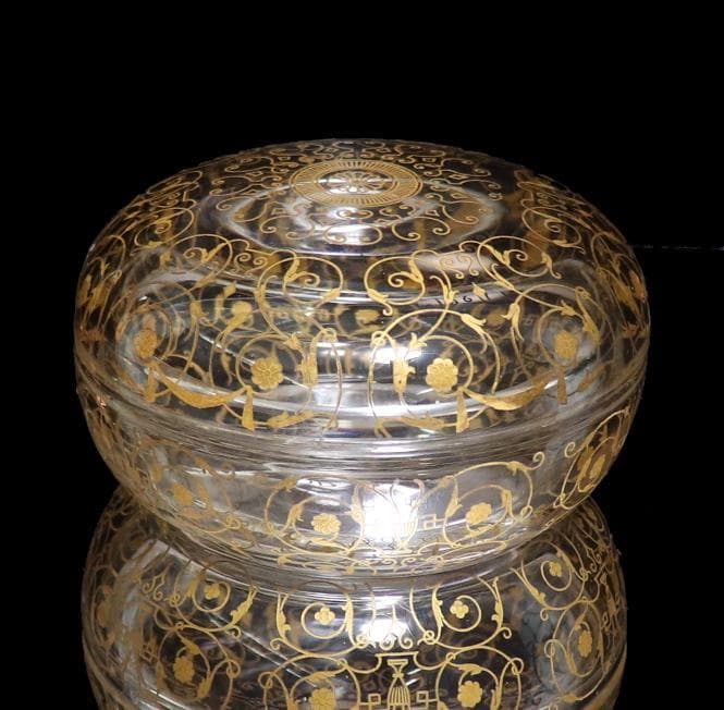 オールド・バカラ (BACCARAT) 最高級 金彩装飾 ミケランジェロ 蓋物