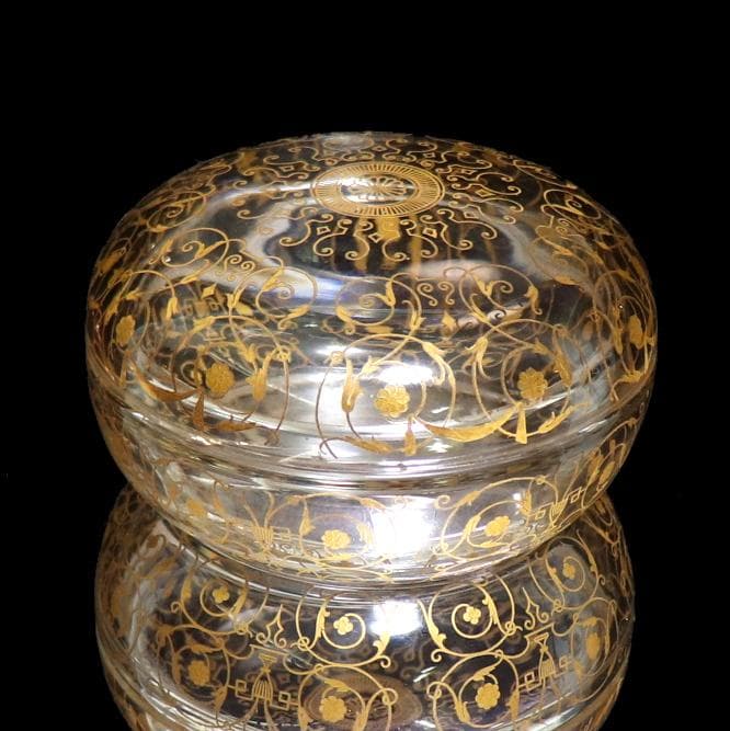 オールド・バカラ (BACCARAT) 最高級 金彩装飾 ミケランジェロ 蓋物