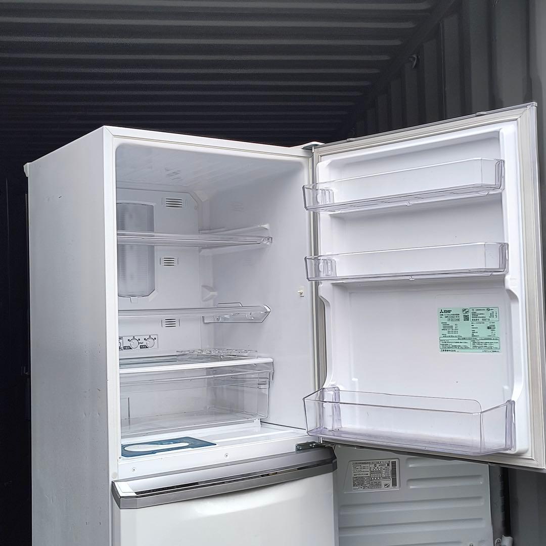 119運搬取付無料！パールホワイト純正三菱スリムLowボディ冷蔵庫！完動超美品！