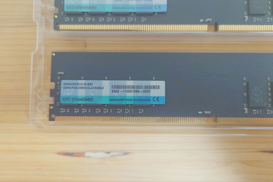 CFD DDR4 8GBx2枚(16GB)