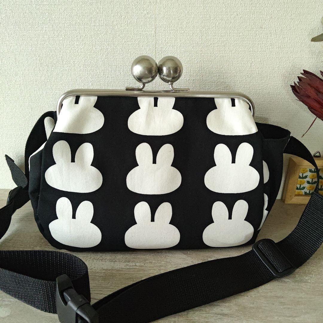 【作ちゃん様】がま口ウエストバッグ　ラビット柄　ハンドメイド