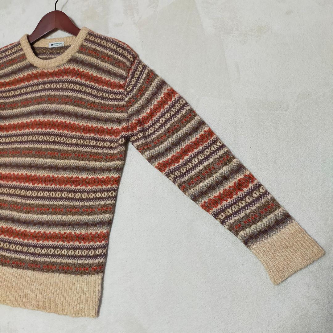 美品アイルランド製　INISMEAIN　カシミヤアルパカ　フェアアイル柄　ニット