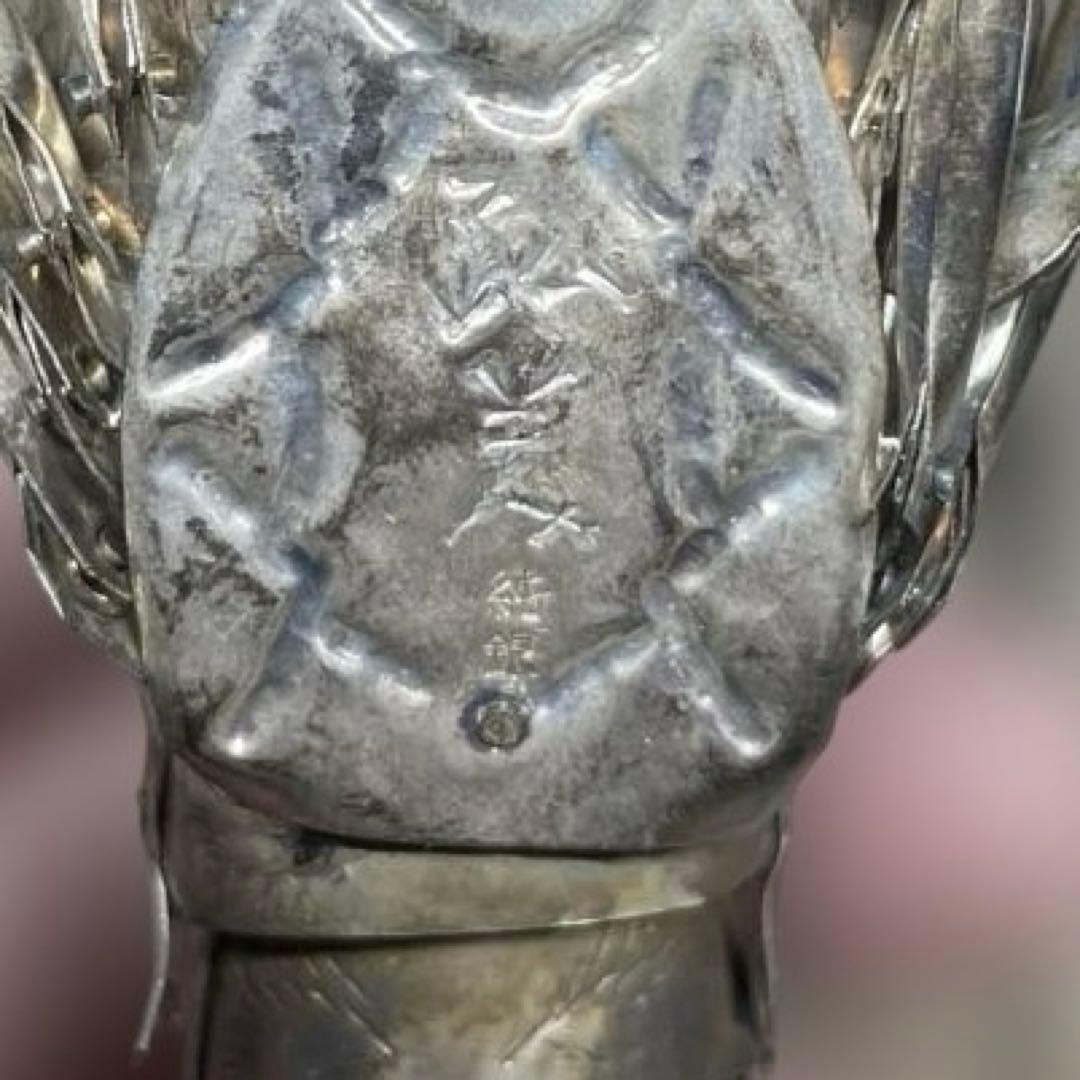 純銀製　自在海老置物　弘美在銘　箱なし