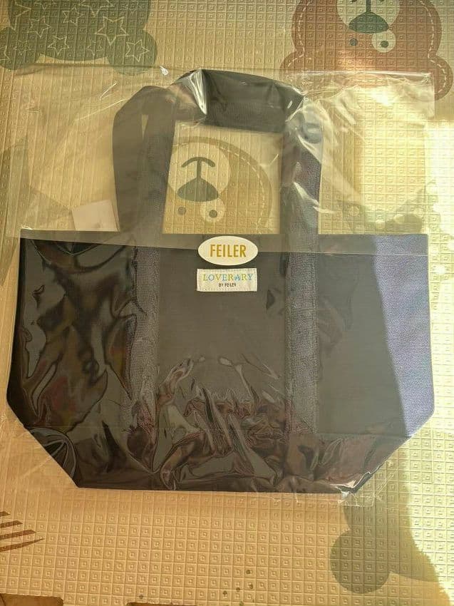 FEILER オールドテディ ワッペントートバッグ ネイビー