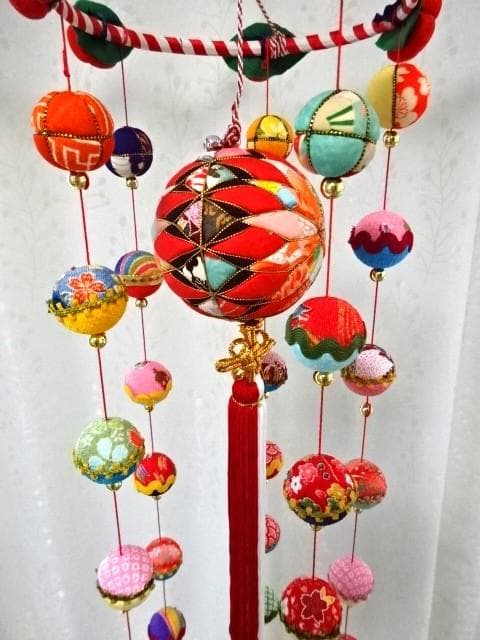 【2】縁起の良い　柳川さげもん　木目込み鞠　吊るし飾り　ハンドメイド　ひな祭り
