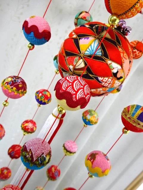 【2】縁起の良い　柳川さげもん　木目込み鞠　吊るし飾り　ハンドメイド　ひな祭り