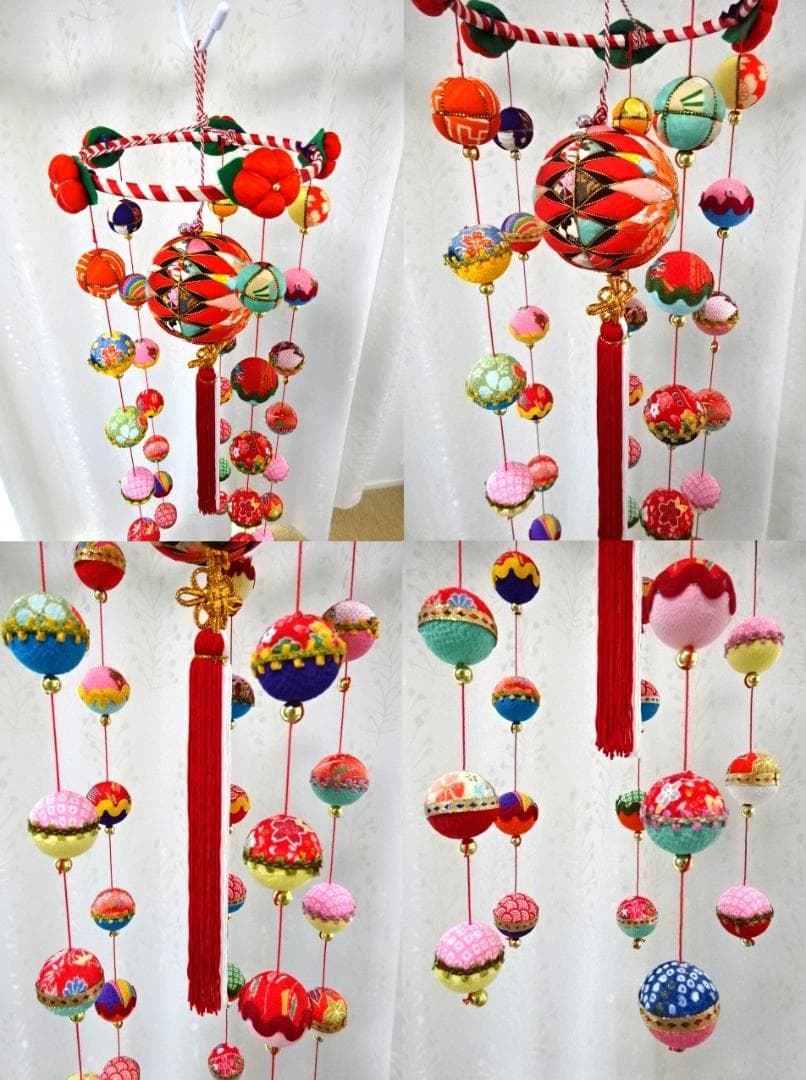 【2】縁起の良い　柳川さげもん　木目込み鞠　吊るし飾り　ハンドメイド　ひな祭り