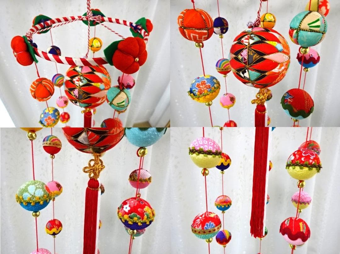 【2】縁起の良い　柳川さげもん　木目込み鞠　吊るし飾り　ハンドメイド　ひな祭り