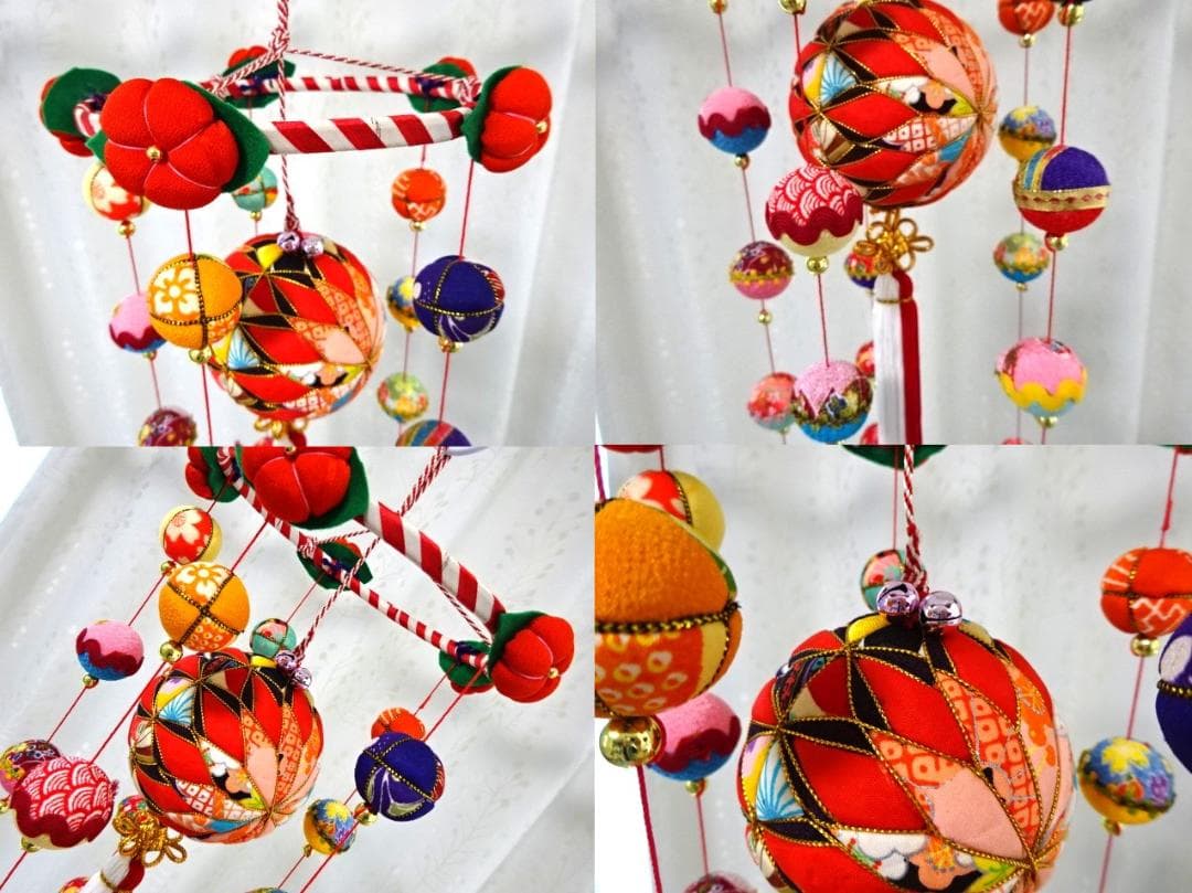 【2】縁起の良い　柳川さげもん　木目込み鞠　吊るし飾り　ハンドメイド　ひな祭り