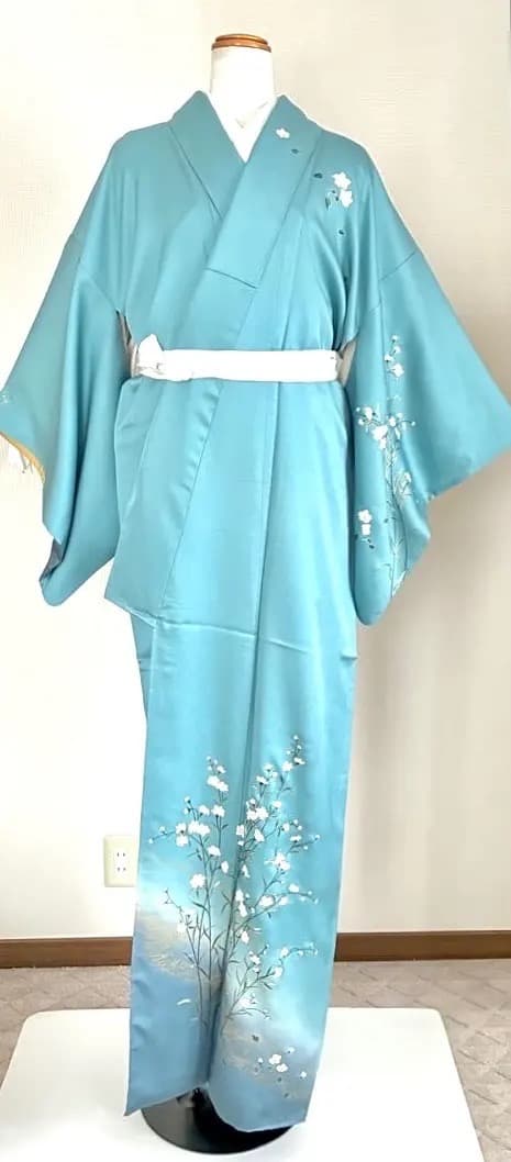 美品 正絹訪問着 落ち着いた寒色系 聡明なお色柄 祝宴 ご披露宴 ご卒業ご入学式