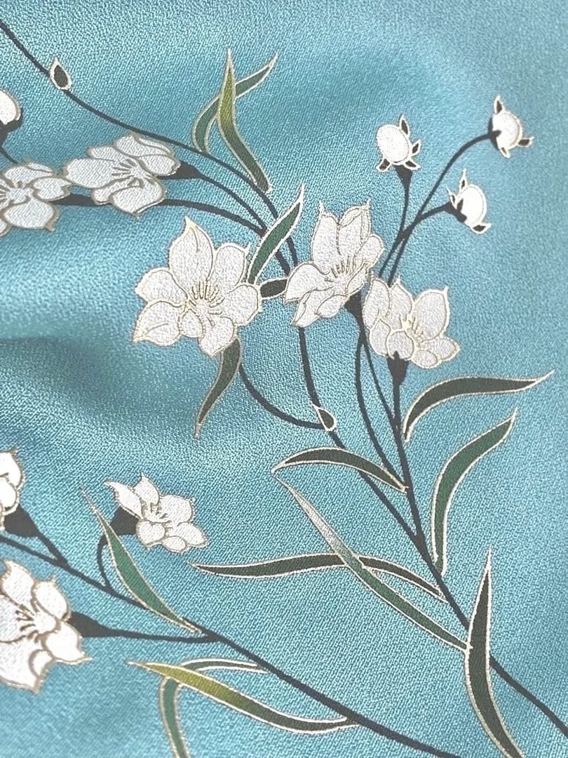 美品 正絹訪問着 落ち着いた寒色系 聡明なお色柄 祝宴 ご披露宴 ご卒業ご入学式