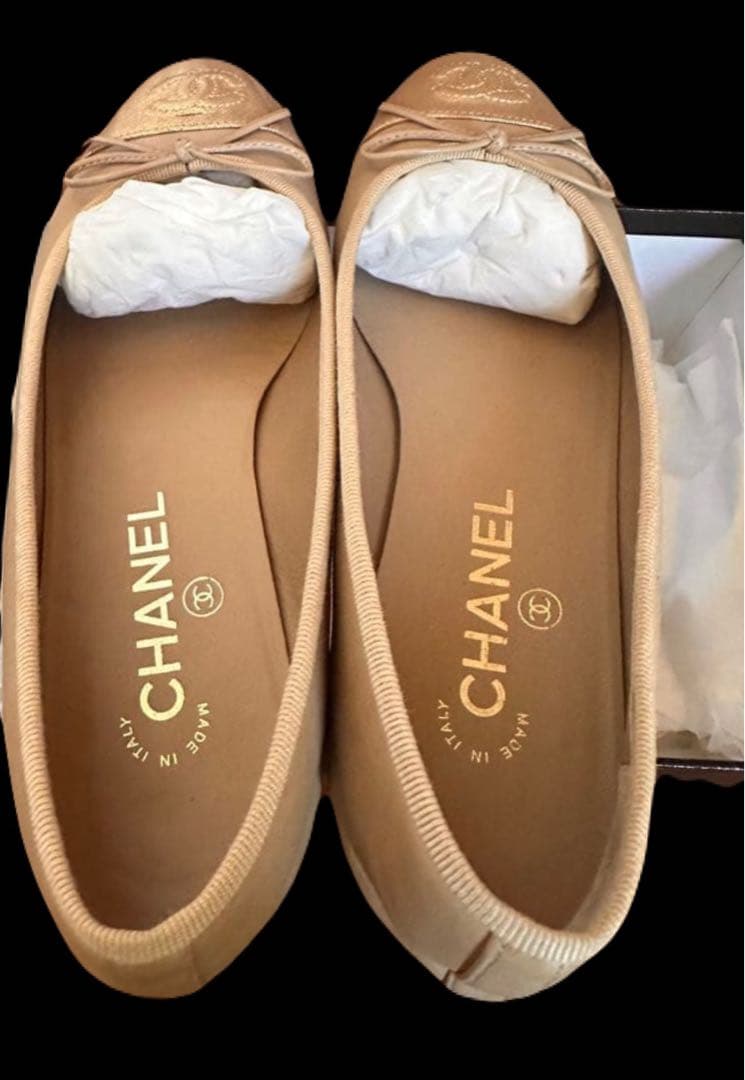 シャネル　フラットシューズ　バレエシューズ　シャネルパンプス
