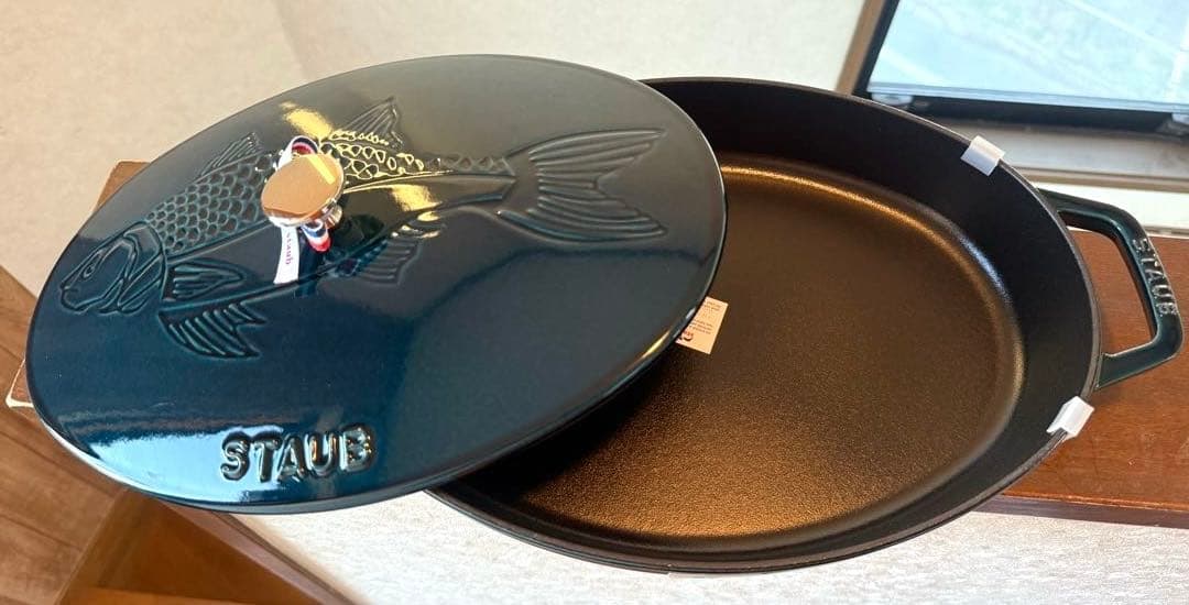 ストウブSTAUB新品未使用ラメールフィッシュオーバルホットプレート生涯保証付