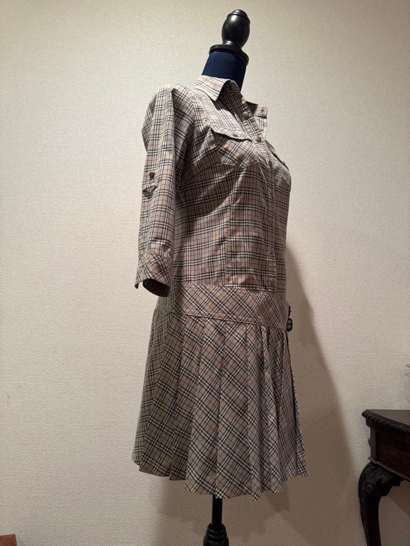 【レア】バーバリー　シャツワンピース　膝丈　ノバチェック　2WAY✨